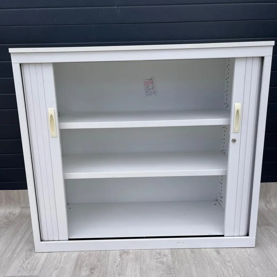 Armoire basse - SCOP3 - H106xL120cm - Blanc - Sans clé