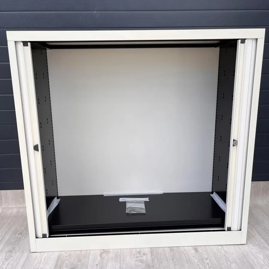 Armoire basse - SCOP3 - H114xL120cm - Blanc - Avec clé