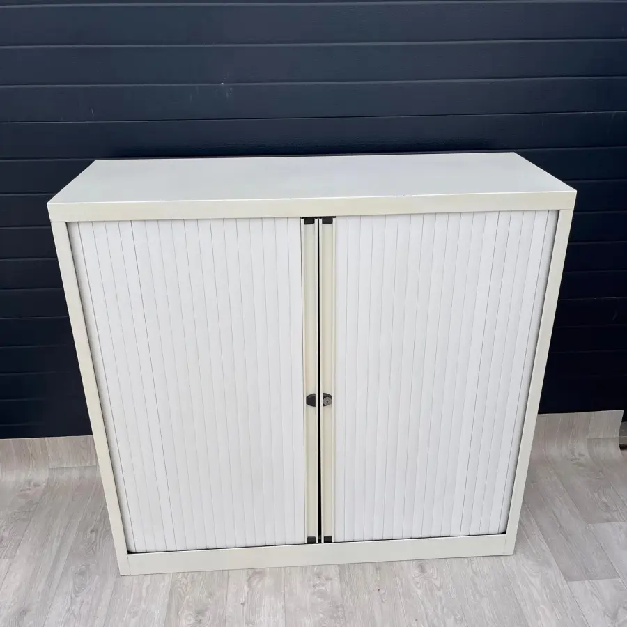 Armoire basse - SCOP3 - H114xL120cm - Blanc - Avec clé